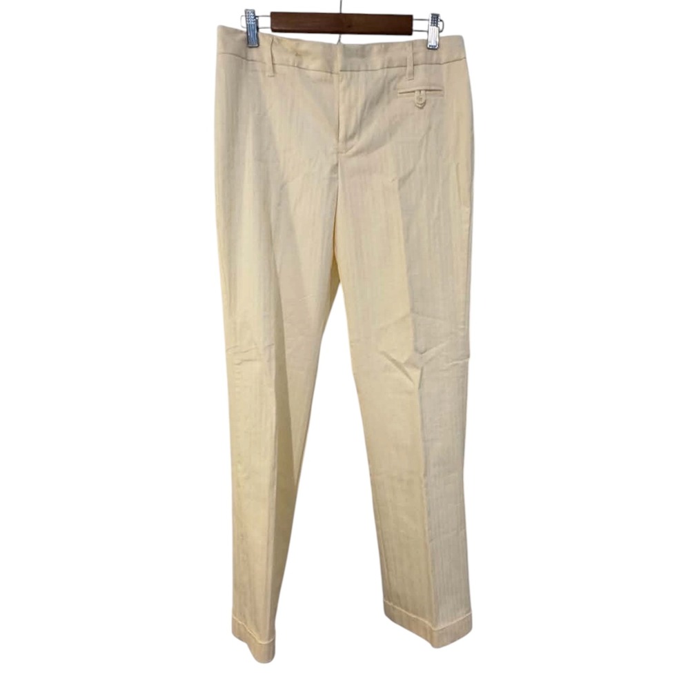 Cato Dress Pants Women 10 Cream Excellent Herringbone Straight Leg Trousers